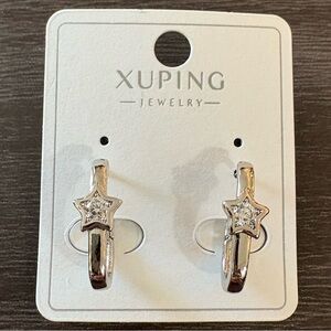 Xuping Silver Star Hoop Earrings